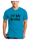 I Heart My Brother - Autism Awareness Adult V-Neck T-shirt by TooLoud-Mens V-Neck T-Shirt-TooLoud-Turquoise-Small-Davson Sales