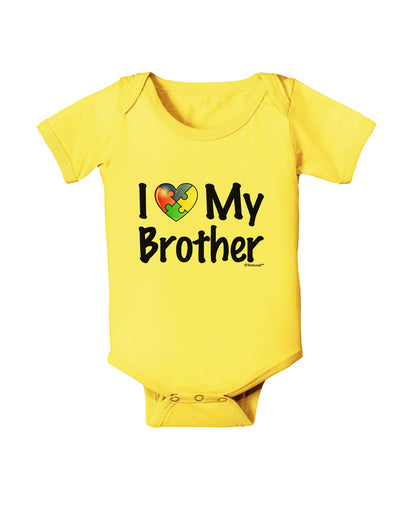 I Heart My Brother - Autism Awareness Baby Romper Bodysuit by TooLoud-Baby Romper-TooLoud-Yellow-06-Months-Davson Sales