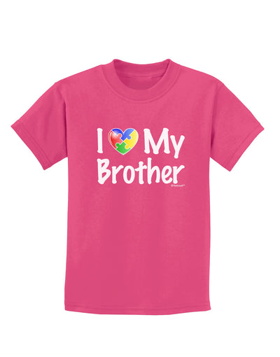 I Heart My Brother - Autism Awareness Childrens Dark T-Shirt by TooLoud-Childrens T-Shirt-TooLoud-Sangria-X-Small-Davson Sales