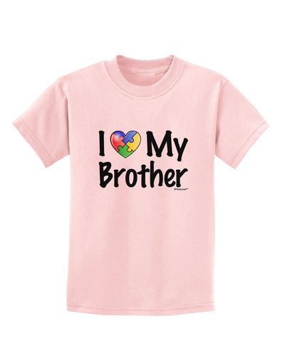 I Heart My Brother - Autism Awareness Childrens T-Shirt by TooLoud-Childrens T-Shirt-TooLoud-PalePink-X-Small-Davson Sales