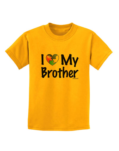 I Heart My Brother - Autism Awareness Childrens T-Shirt by TooLoud-Childrens T-Shirt-TooLoud-Gold-X-Small-Davson Sales