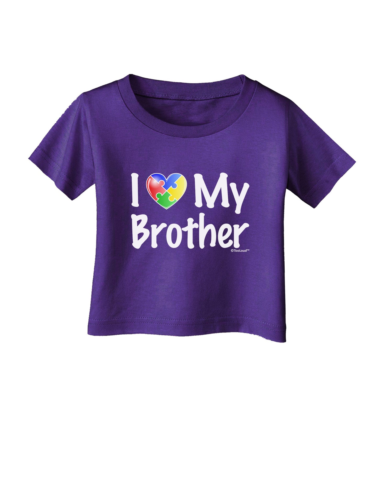 I Heart My Brother - Autism Awareness Infant T-Shirt Dark by TooLoud-Infant T-Shirt-TooLoud-Purple-06-Months-Davson Sales
