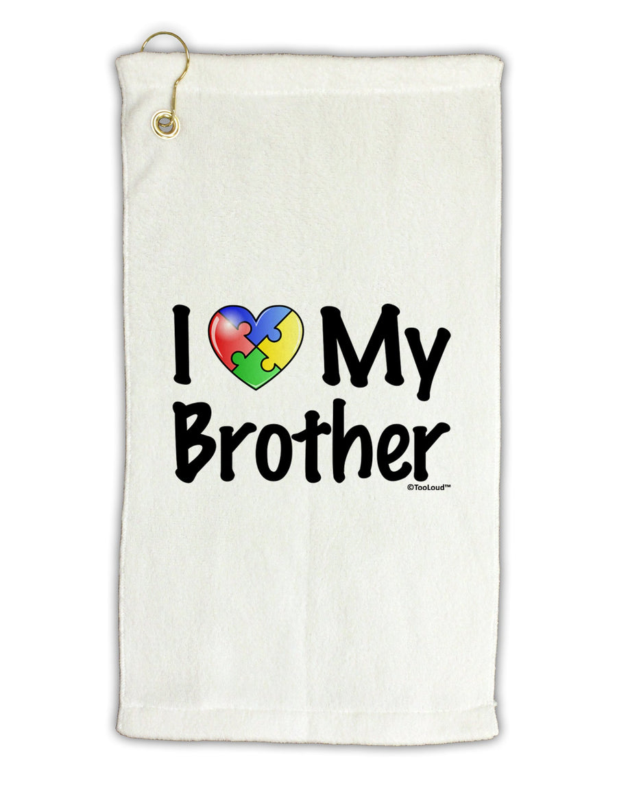 I Heart My Brother - Autism Awareness Micro Terry Gromet Golf Towel 16 x 25 inch by TooLoud-Golf Towel-TooLoud-White-Davson Sales