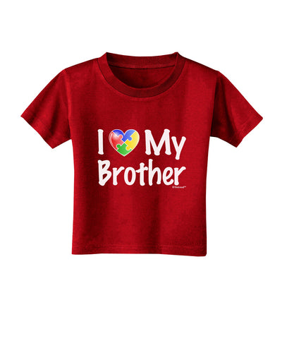 I Heart My Brother - Autism Awareness Toddler T-Shirt Dark by TooLoud-Toddler T-Shirt-TooLoud-Red-2T-Davson Sales