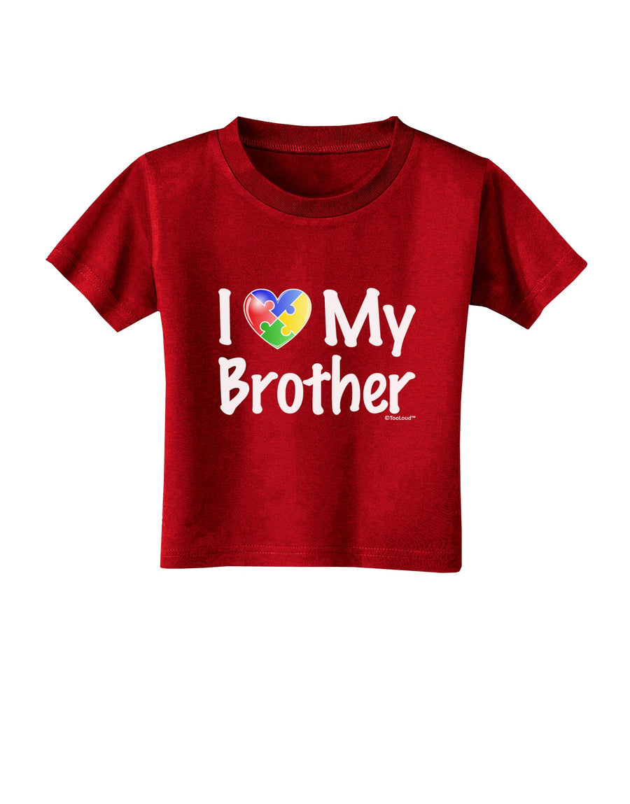 I Heart My Brother - Autism Awareness Toddler T-Shirt Dark by TooLoud-Toddler T-Shirt-TooLoud-Black-2T-Davson Sales