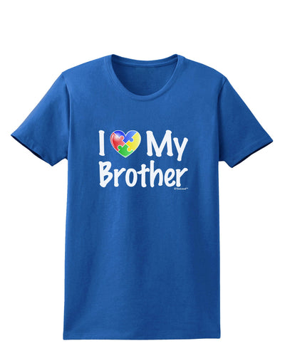 I Heart My Brother - Autism Awareness Womens Dark T-Shirt by TooLoud-Womens T-Shirt-TooLoud-Royal-Blue-X-Small-Davson Sales