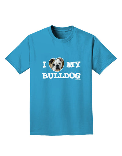 I Heart My Bulldog Adult Dark T-Shirt by TooLoud-Mens T-Shirt-TooLoud-Turquoise-Small-Davson Sales