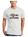 I Heart My Bulldog Adult V-Neck T-shirt by TooLoud-Mens V-Neck T-Shirt-TooLoud-White-Small-Davson Sales