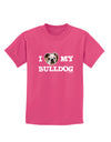 I Heart My Bulldog Childrens Dark T-Shirt by TooLoud-Childrens T-Shirt-TooLoud-Sangria-X-Small-Davson Sales