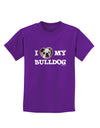 I Heart My Bulldog Childrens Dark T-Shirt by TooLoud-Childrens T-Shirt-TooLoud-Purple-X-Small-Davson Sales