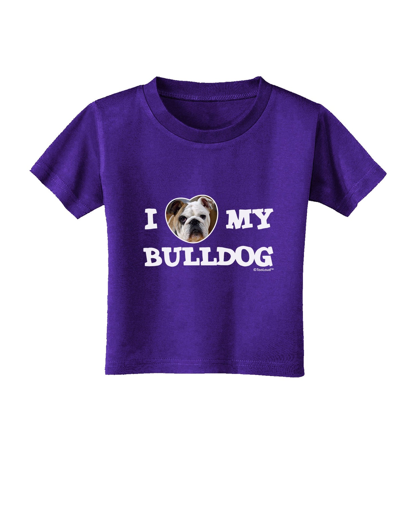 I Heart My Bulldog Toddler T-Shirt Dark by TooLoud-Toddler T-Shirt-TooLoud-Purple-2T-Davson Sales