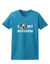 I Heart My Bulldog Womens Dark T-Shirt by TooLoud-Womens T-Shirt-TooLoud-Turquoise-X-Small-Davson Sales