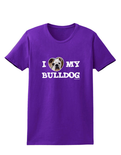 I Heart My Bulldog Womens Dark T-Shirt by TooLoud-Womens T-Shirt-TooLoud-Purple-X-Small-Davson Sales