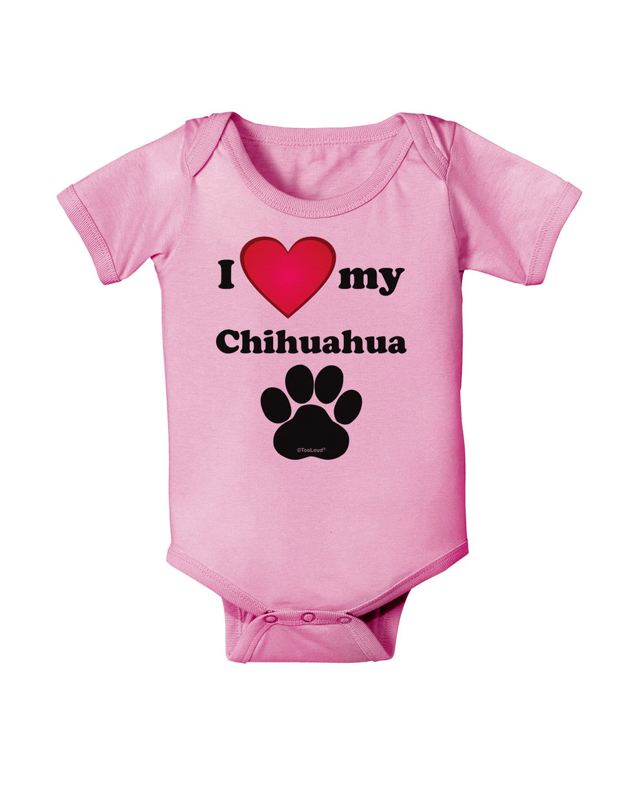 I Heart My Chihuahua Baby Romper Bodysuit by TooLoud-TooLoud-White-06-Months-Davson Sales