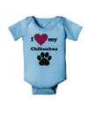 I Heart My Chihuahua Baby Romper Bodysuit by TooLoud-TooLoud-LightBlue-06-Months-Davson Sales