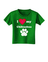 I Heart My Chihuahua Toddler T-Shirt Dark by TooLoud-Toddler T-Shirt-TooLoud-Clover-Green-2T-Davson Sales