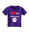 I Heart My Chihuahua Toddler T-Shirt Dark by TooLoud-Toddler T-Shirt-TooLoud-Purple-2T-Davson Sales
