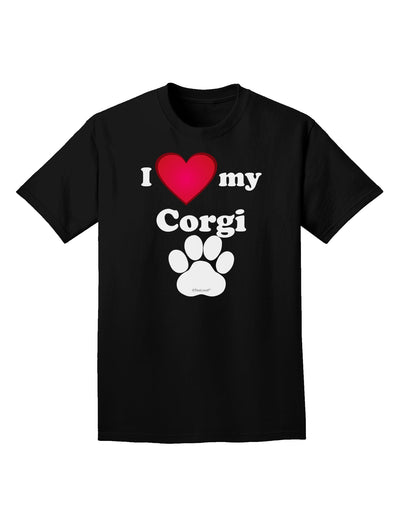 I Heart My Corgi Adult Dark T-Shirt by TooLoud-Mens T-Shirt-TooLoud-Black-Small-Davson Sales