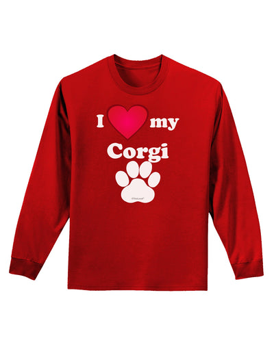 I Heart My Corgi Adult Long Sleeve Dark T-Shirt by TooLoud-TooLoud-Red-Small-Davson Sales