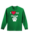 I Heart My Corgi Adult Long Sleeve Dark T-Shirt by TooLoud-TooLoud-Kelly-Green-Small-Davson Sales