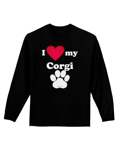 I Heart My Corgi Adult Long Sleeve Dark T-Shirt by TooLoud-TooLoud-Black-Small-Davson Sales