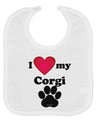 I Heart My Corgi Baby Bib by TooLoud