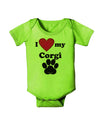 I Heart My Corgi Baby Romper Bodysuit by TooLoud-TooLoud-Lime-06-Months-Davson Sales