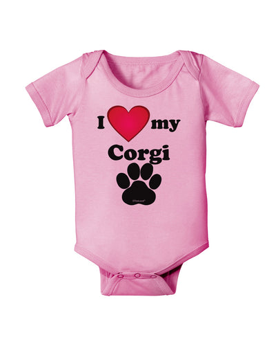 I Heart My Corgi Baby Romper Bodysuit by TooLoud-TooLoud-Pink-06-Months-Davson Sales