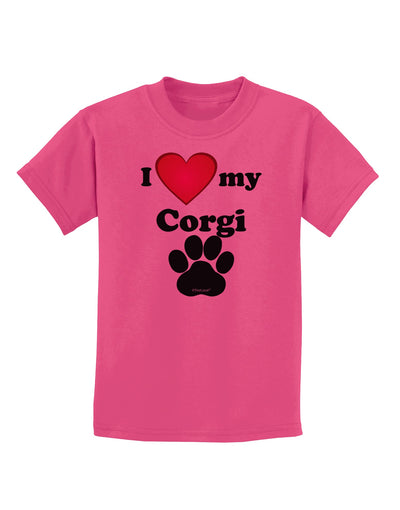 I Heart My Corgi Childrens T-Shirt by TooLoud-TooLoud-Sangria-X-Small-Davson Sales