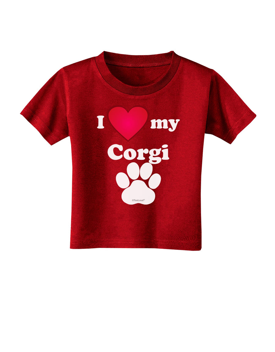 I Heart My Corgi Toddler T-Shirt Dark by TooLoud-Toddler T-Shirt-TooLoud-Black-2T-Davson Sales