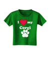 I Heart My Corgi Toddler T-Shirt Dark by TooLoud-Toddler T-Shirt-TooLoud-Clover-Green-2T-Davson Sales