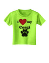 I Heart My Corgi Toddler T-Shirt by TooLoud-Toddler T-Shirt-TooLoud-Lime-Green-2T-Davson Sales