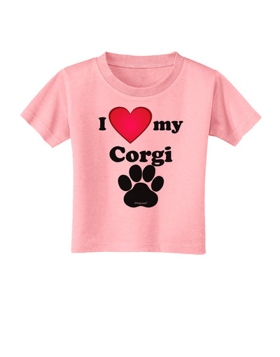 I Heart My Corgi Toddler T-Shirt by TooLoud-Toddler T-Shirt-TooLoud-Candy-Pink-2T-Davson Sales