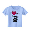 I Heart My Corgi Toddler T-Shirt by TooLoud-Toddler T-Shirt-TooLoud-Aquatic-Blue-2T-Davson Sales