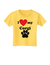 I Heart My Corgi Toddler T-Shirt by TooLoud-Toddler T-Shirt-TooLoud-Yellow-2T-Davson Sales