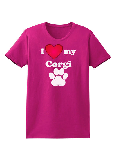 I Heart My Corgi Womens Dark T-Shirt by TooLoud-TooLoud-Hot-Pink-Small-Davson Sales