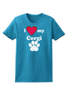 I Heart My Corgi Womens Dark T-Shirt by TooLoud-TooLoud-Turquoise-X-Small-Davson Sales