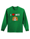 I Heart My - Cute Beagle Dog Adult Long Sleeve Dark T-Shirt by TooLoud-TooLoud-Kelly-Green-Small-Davson Sales