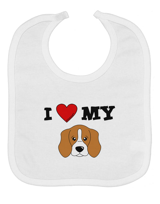 I Heart My - Cute Beagle Dog Baby Bib by TooLoud