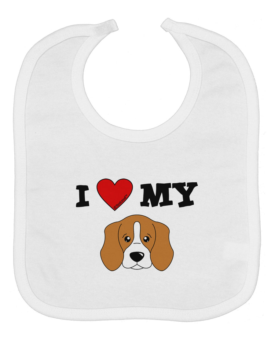 I Heart My - Cute Beagle Dog Baby Bib by TooLoud