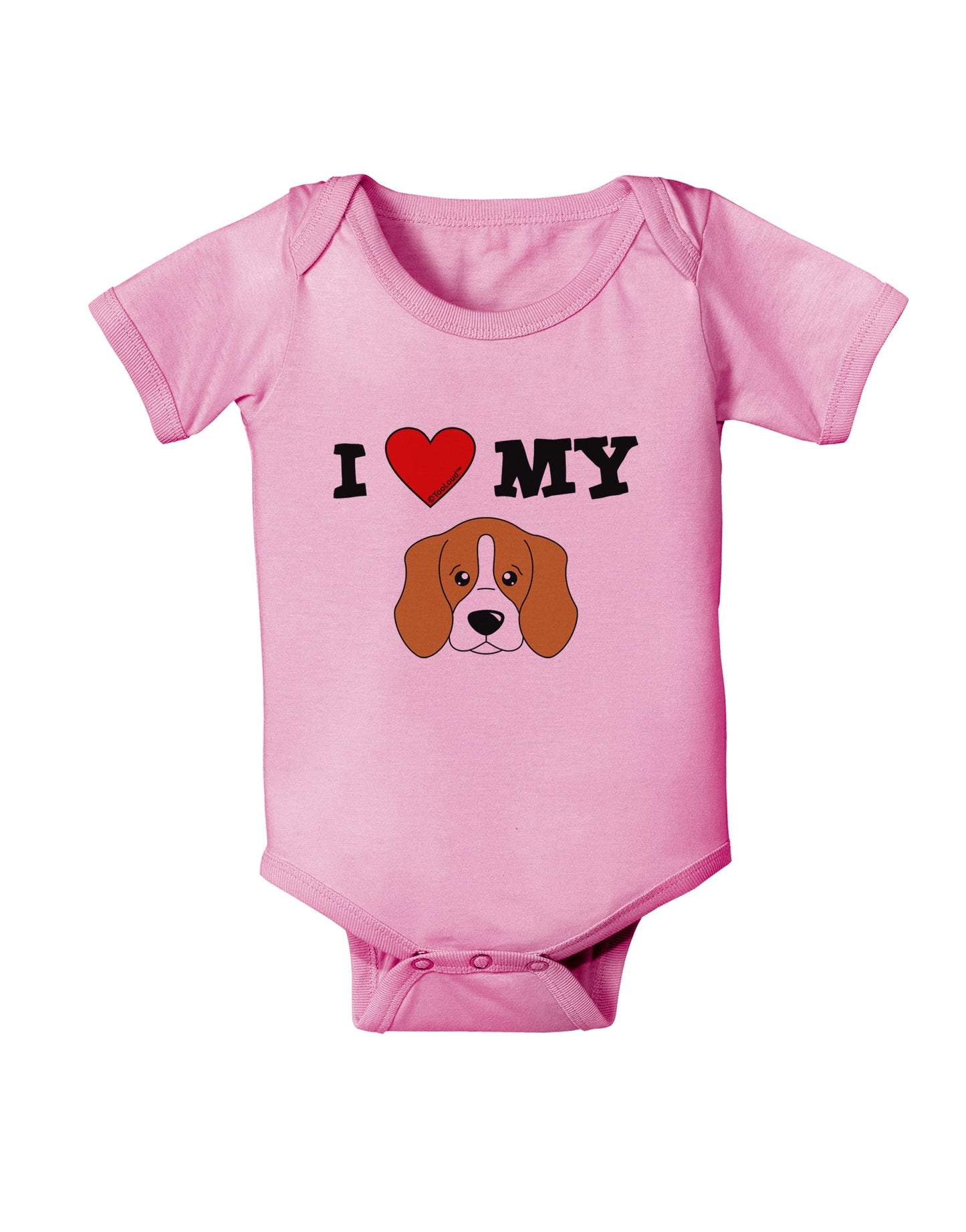 I Heart My - Cute Beagle Dog Baby Romper Bodysuit by TooLoud-Baby Romper-TooLoud-Light-Pink-06-Months-Davson Sales