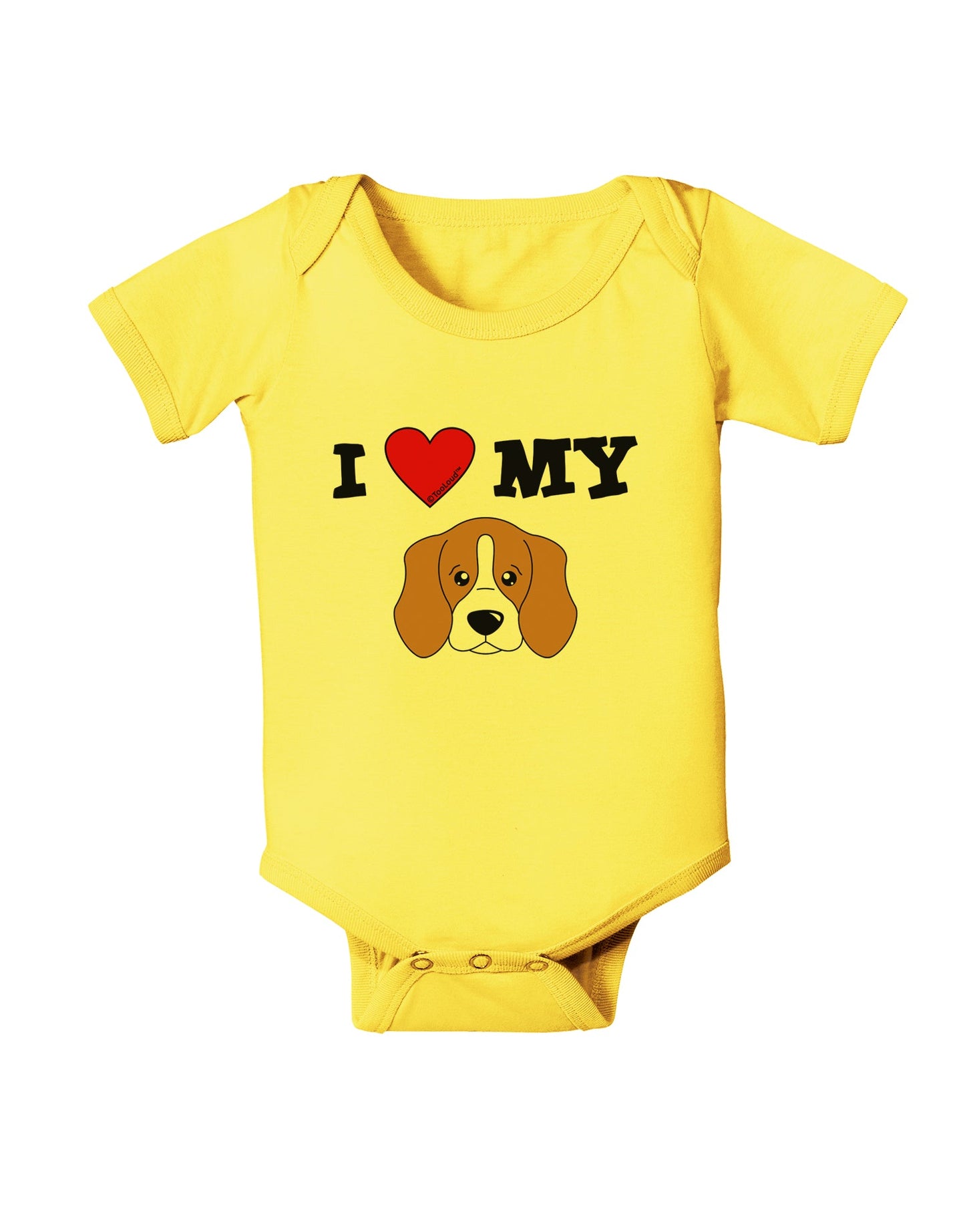 I Heart My - Cute Beagle Dog Baby Romper Bodysuit by TooLoud-Baby Romper-TooLoud-Yellow-06-Months-Davson Sales