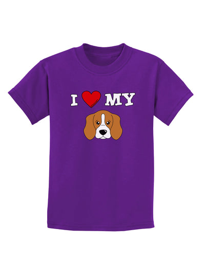 I Heart My - Cute Beagle Dog Childrens Dark T-Shirt by TooLoud-Childrens T-Shirt-TooLoud-Purple-X-Small-Davson Sales