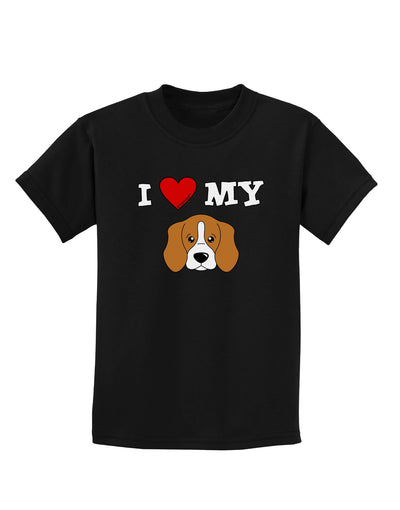 I Heart My - Cute Beagle Dog Childrens Dark T-Shirt by TooLoud-Childrens T-Shirt-TooLoud-Black-X-Small-Davson Sales