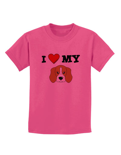 I Heart My - Cute Beagle Dog Childrens T-Shirt by TooLoud-Childrens T-Shirt-TooLoud-Sangria-X-Small-Davson Sales