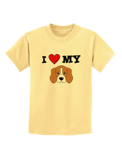 I Heart My - Cute Beagle Dog Childrens T-Shirt by TooLoud-Childrens T-Shirt-TooLoud-Daffodil-Yellow-X-Small-Davson Sales