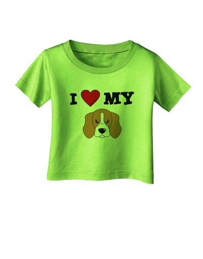 I Heart My - Cute Beagle Dog Infant T-Shirt by TooLoud-Infant T-Shirt-TooLoud-Lime-Green-06-Months-Davson Sales