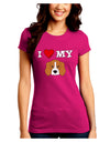 I Heart My - Cute Beagle Dog Juniors Crew Dark T-Shirt by TooLoud-T-Shirts Juniors Tops-TooLoud-Hot-Pink-Juniors Fitted Small-Davson Sales