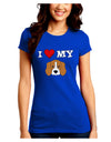 I Heart My - Cute Beagle Dog Juniors Crew Dark T-Shirt by TooLoud-T-Shirts Juniors Tops-TooLoud-Royal-Blue-Juniors Fitted Small-Davson Sales