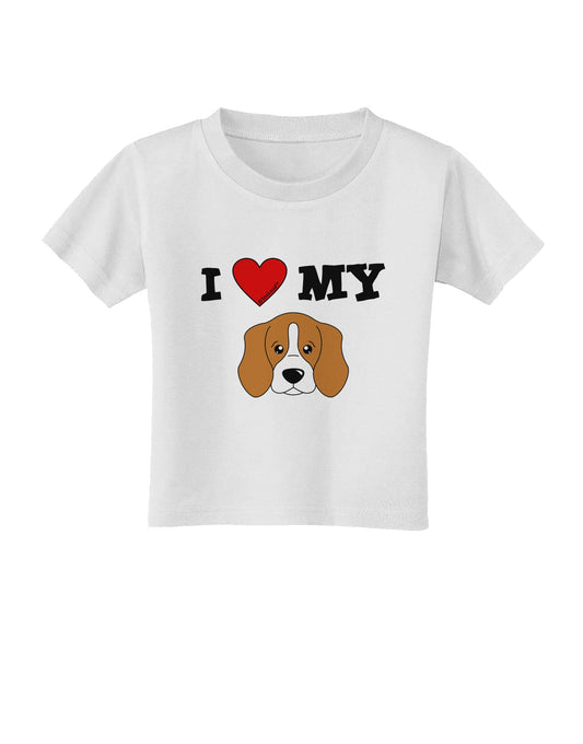 I Heart My - Cute Beagle Dog Toddler T-Shirt by TooLoud-Toddler T-Shirt-TooLoud-White-2T-Davson Sales